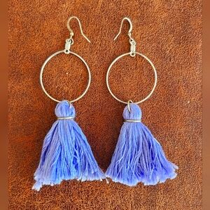 Boho Purple Tassle Earrings